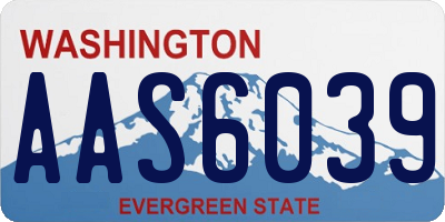 WA license plate AAS6039
