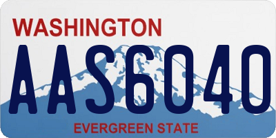 WA license plate AAS6040
