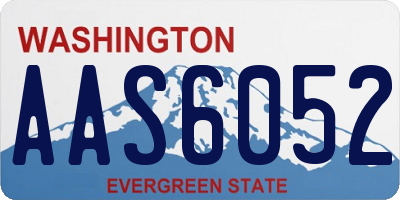 WA license plate AAS6052