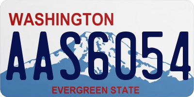 WA license plate AAS6054