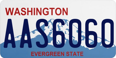 WA license plate AAS6060