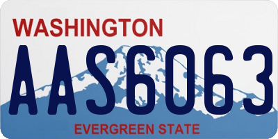 WA license plate AAS6063