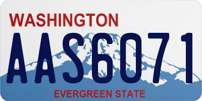 WA license plate AAS6071