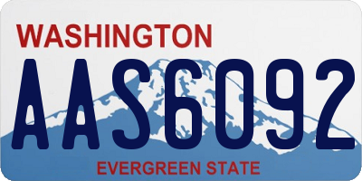 WA license plate AAS6092