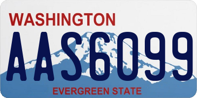 WA license plate AAS6099