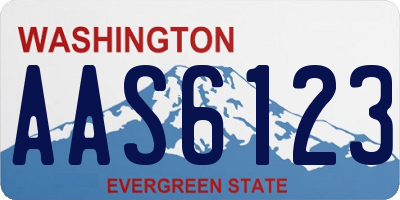 WA license plate AAS6123