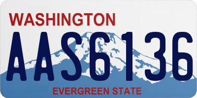 WA license plate AAS6136
