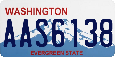 WA license plate AAS6138