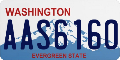 WA license plate AAS6160