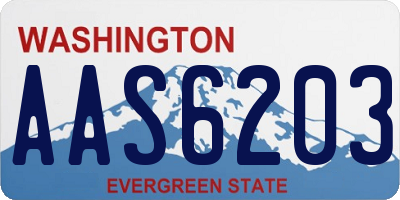WA license plate AAS6203