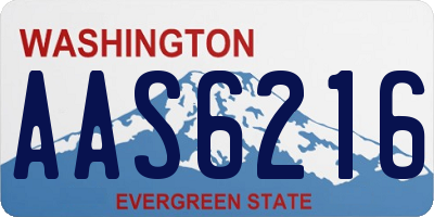 WA license plate AAS6216