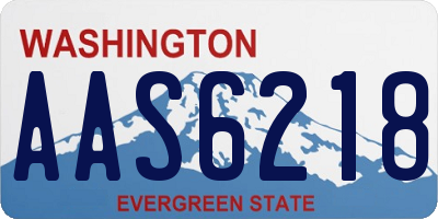 WA license plate AAS6218