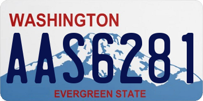 WA license plate AAS6281