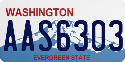 WA license plate AAS6303