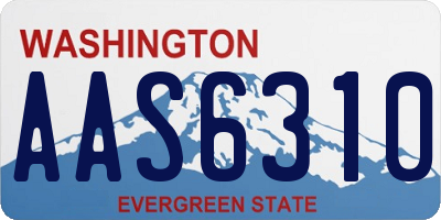 WA license plate AAS6310
