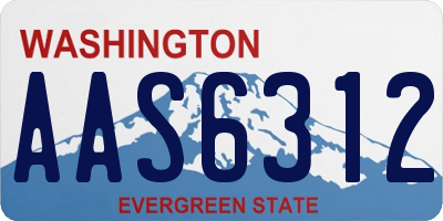 WA license plate AAS6312