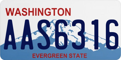 WA license plate AAS6316