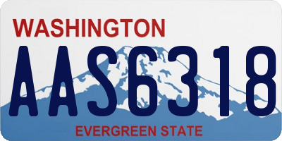 WA license plate AAS6318