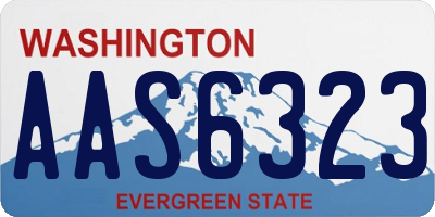 WA license plate AAS6323