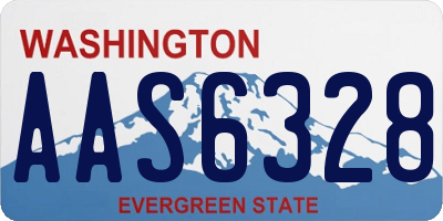 WA license plate AAS6328