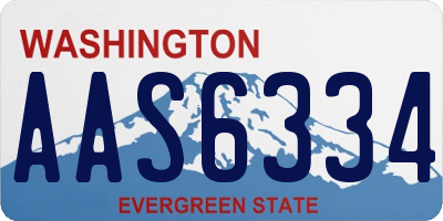 WA license plate AAS6334