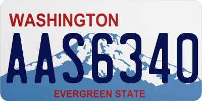 WA license plate AAS6340
