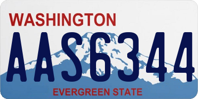 WA license plate AAS6344