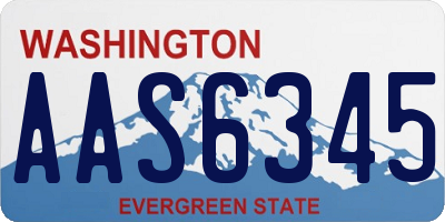 WA license plate AAS6345