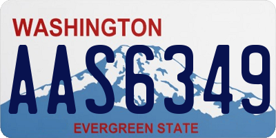 WA license plate AAS6349