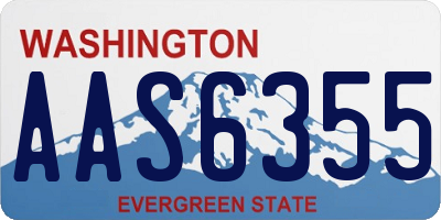 WA license plate AAS6355