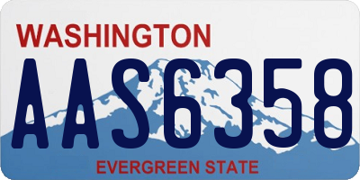 WA license plate AAS6358