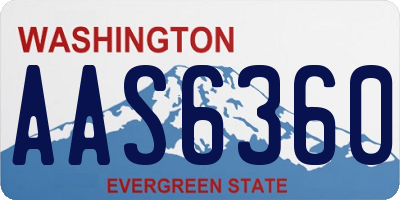 WA license plate AAS6360