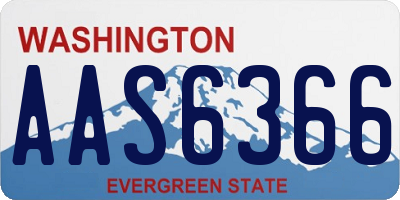 WA license plate AAS6366