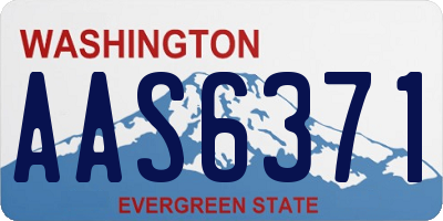 WA license plate AAS6371