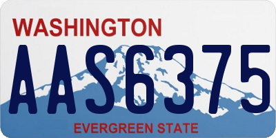 WA license plate AAS6375