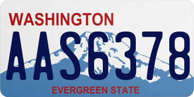 WA license plate AAS6378