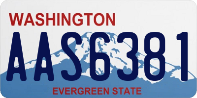 WA license plate AAS6381