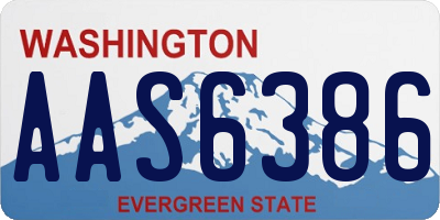 WA license plate AAS6386
