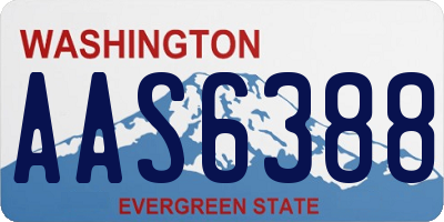 WA license plate AAS6388