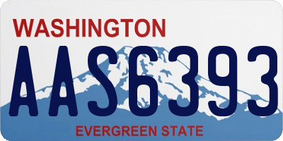 WA license plate AAS6393
