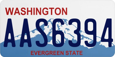 WA license plate AAS6394