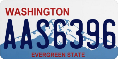 WA license plate AAS6396