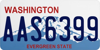 WA license plate AAS6399