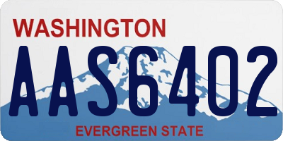 WA license plate AAS6402