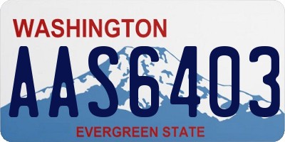 WA license plate AAS6403