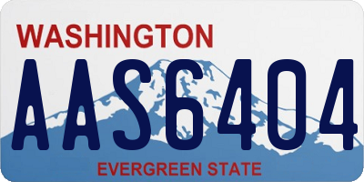 WA license plate AAS6404