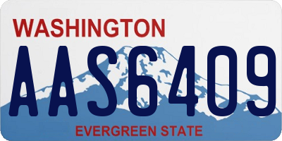 WA license plate AAS6409