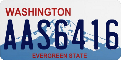 WA license plate AAS6416