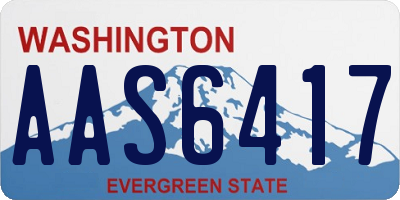WA license plate AAS6417
