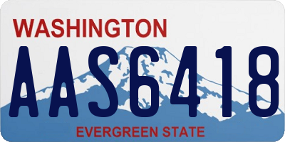WA license plate AAS6418